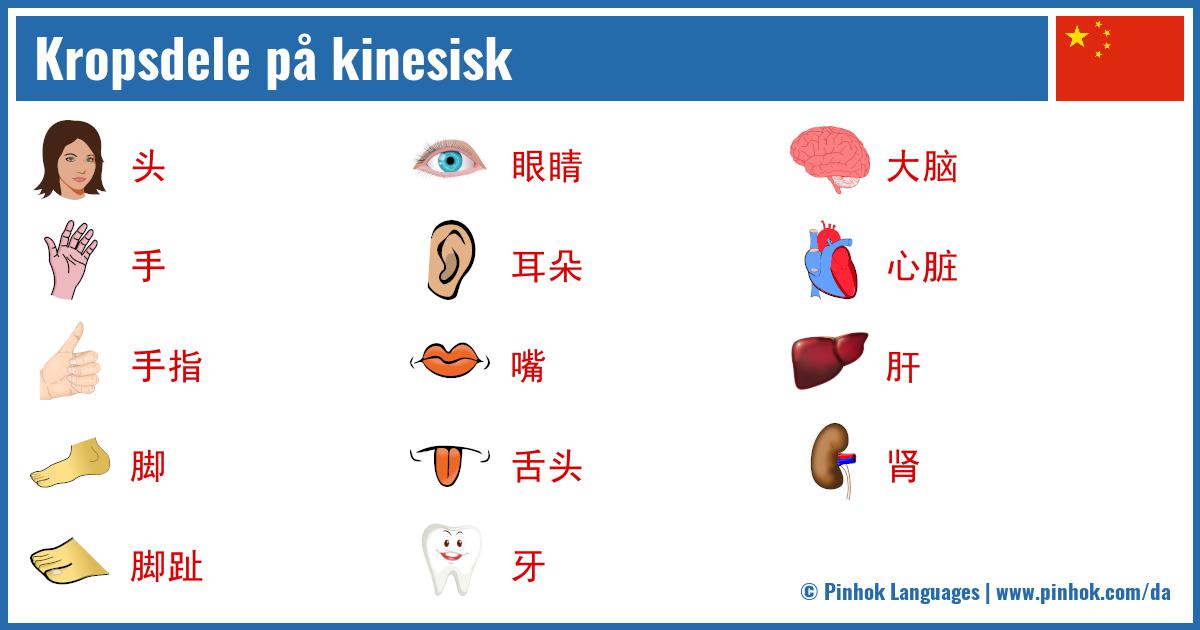 Kropsdele på kinesisk