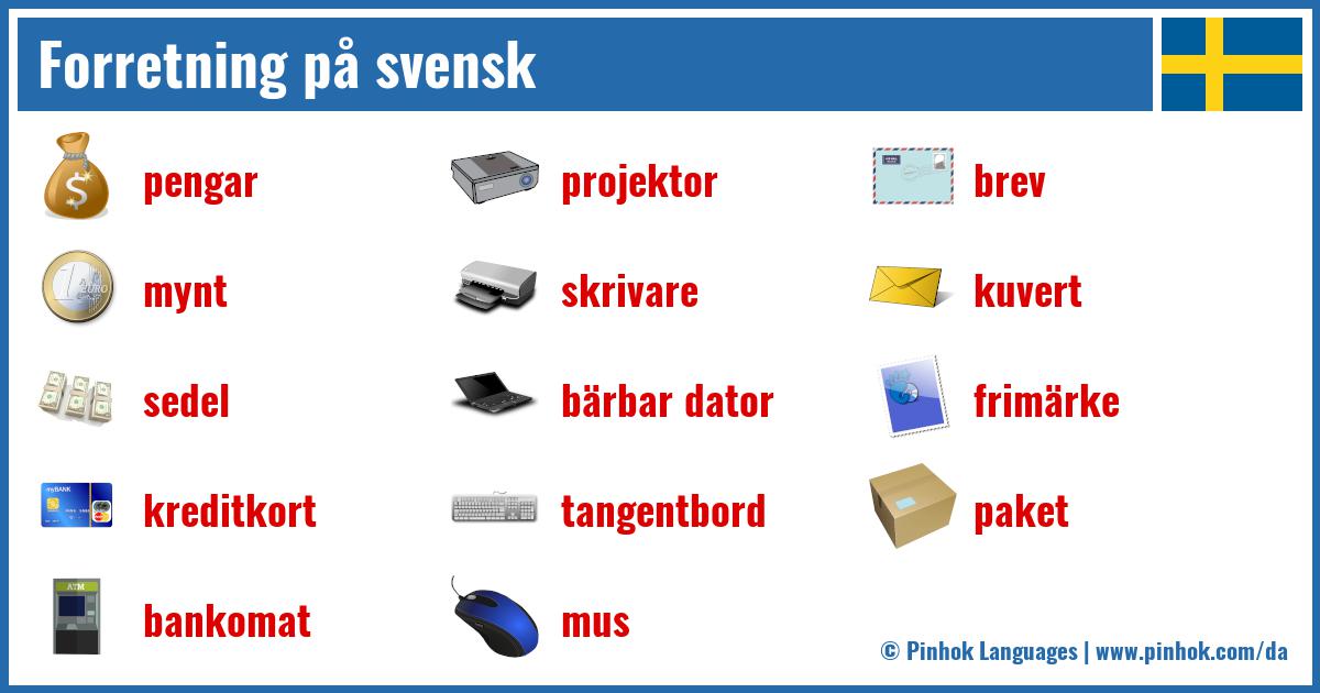 Forretning på svensk