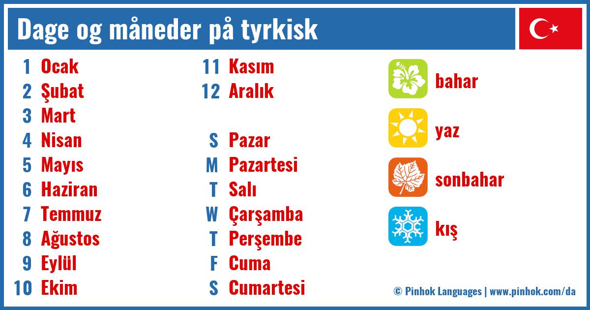 Dage og måneder på tyrkisk