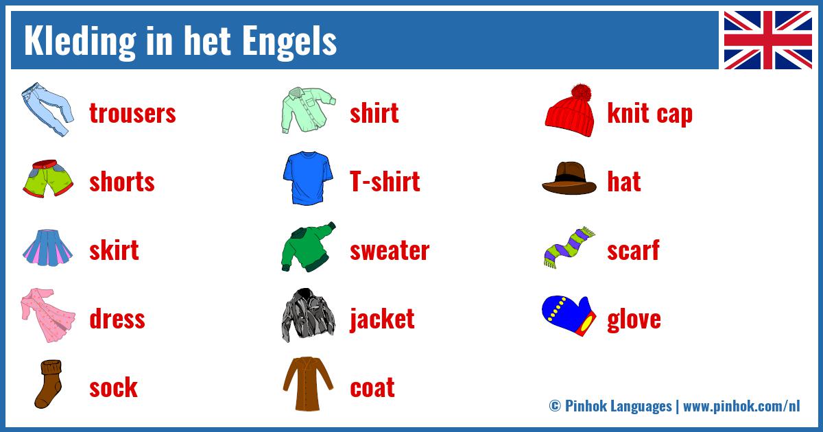 Kleding in het Engels