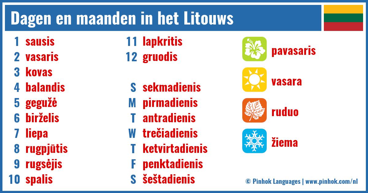 Dagen en maanden in het Litouws