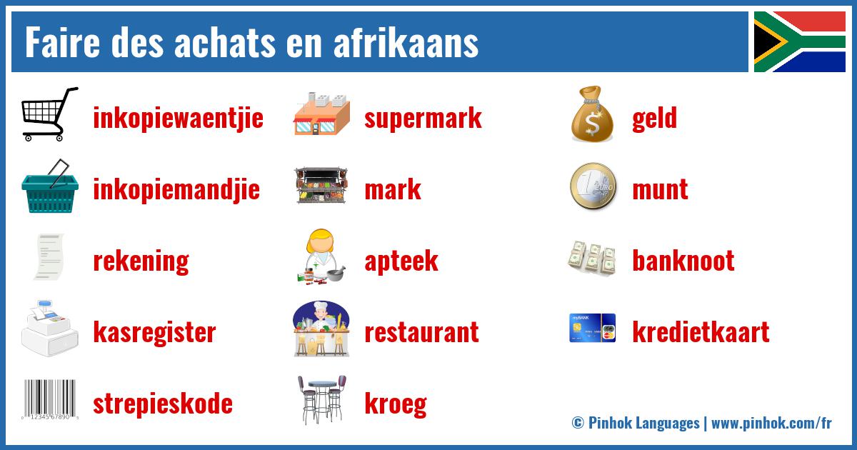 Faire des achats en afrikaans