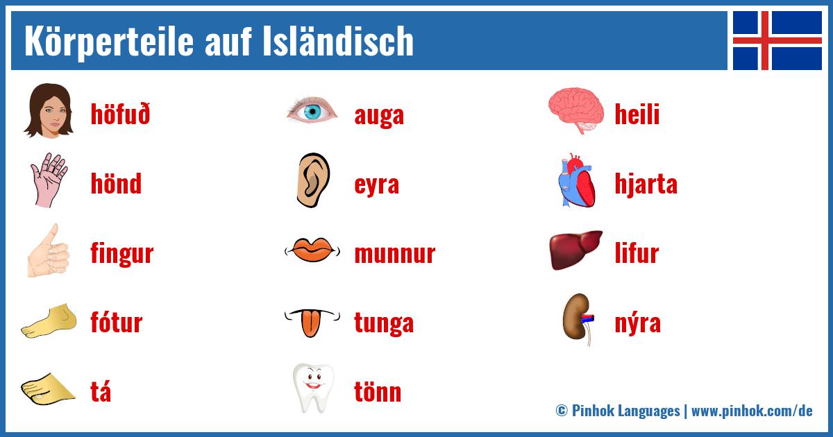 Körperteile auf Isländisch