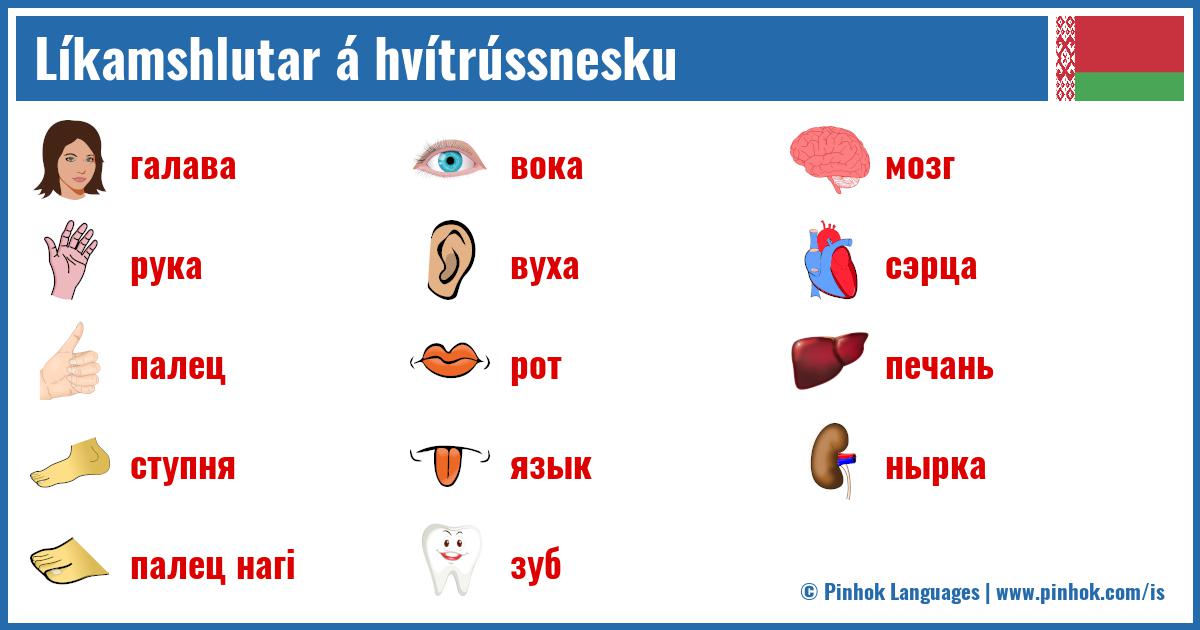 Líkamshlutar á hvítrússnesku