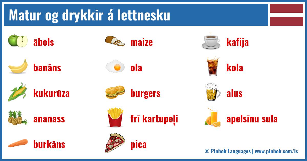 Matur og drykkir á lettnesku