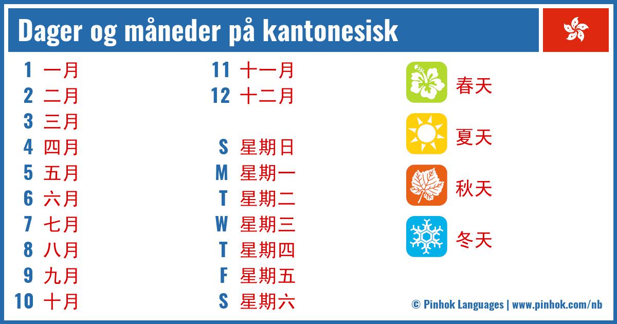 Dager og måneder på kantonesisk