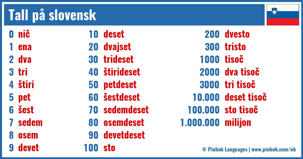 Tall på slovensk