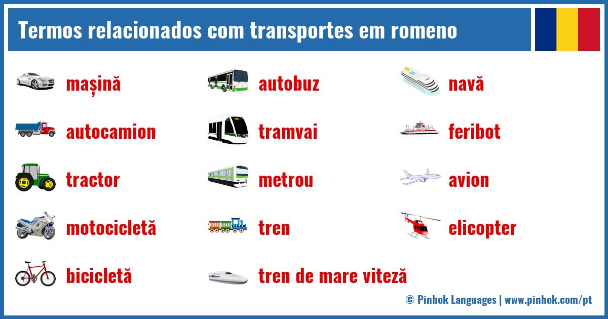 Termos relacionados com transportes em romeno
