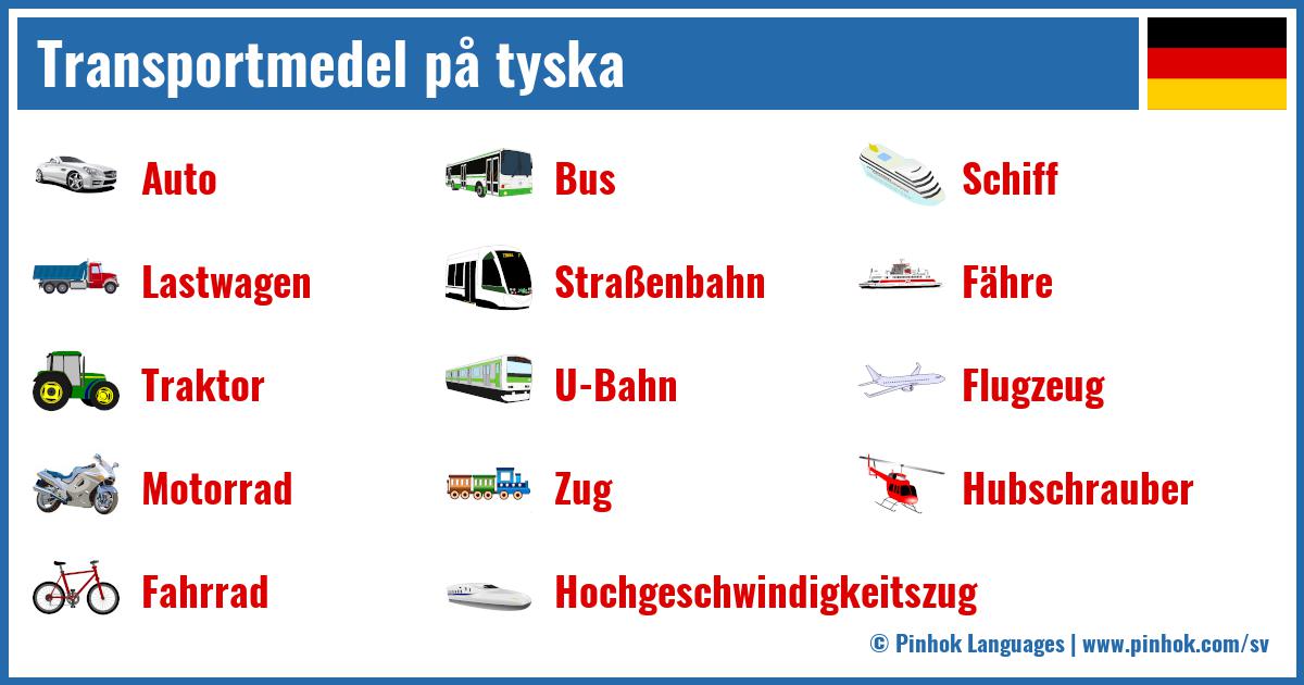 Transportmedel på tyska